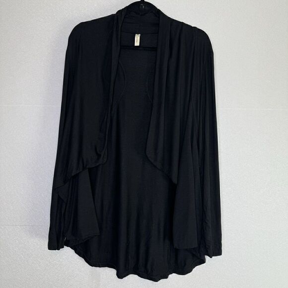 Wishlist Open Front Drape Long Sleeve Cardigan  With Pockets Black S - Picture 1 of 5